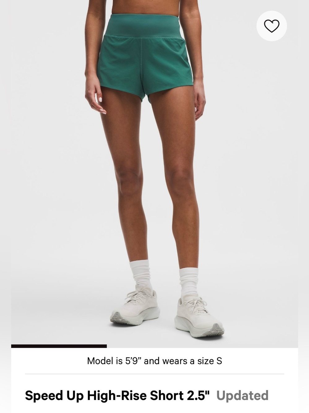 lululemon athletica Speed Up High-Rise Shorts in Teal Green